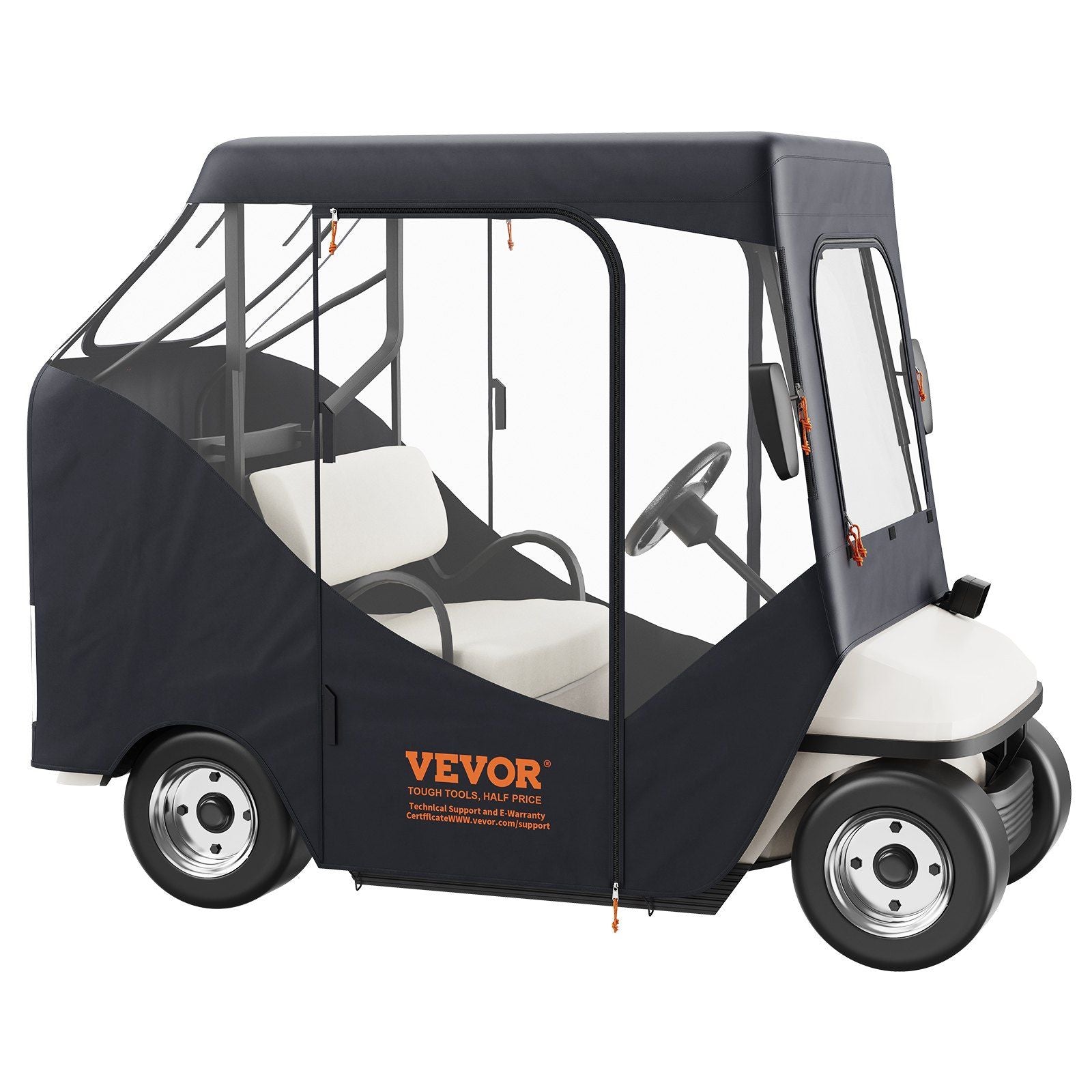 VEVOR Golf Cart Enclosure, 600D Polyester Driving Enclosure with 4-Sided Transparent Windows, 2 Passenger Club Car Covers Universal Fits for Most Brand Carts, Sunproof and Dustproof Outdoor Cart Cover - JM Variety Store